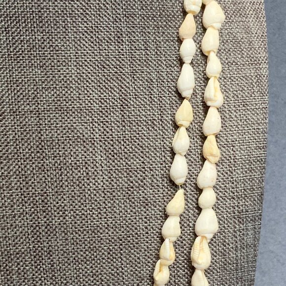 Long Organic Seashell Necklace 48 In As Is Handcrafted Retro Shells White BoHo - Picture 4 of 6